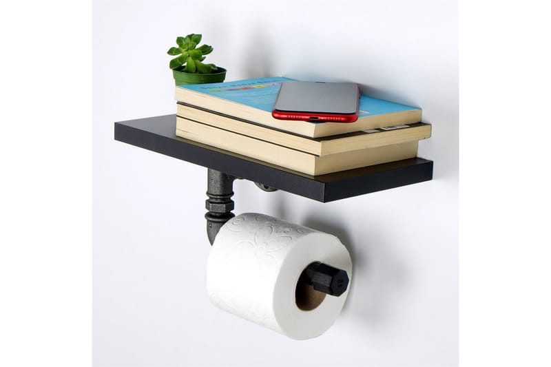 Toalettpappershållare Borura 30x12 cm - Svart - Inredning - Badrumsinredning - Toalettpappershållare