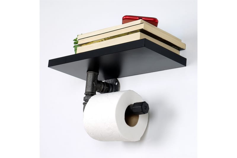 Toalettpappershållare Borura 30x12 cm - Svart - Inredning - Badrumsinredning - Toalettpappershållare