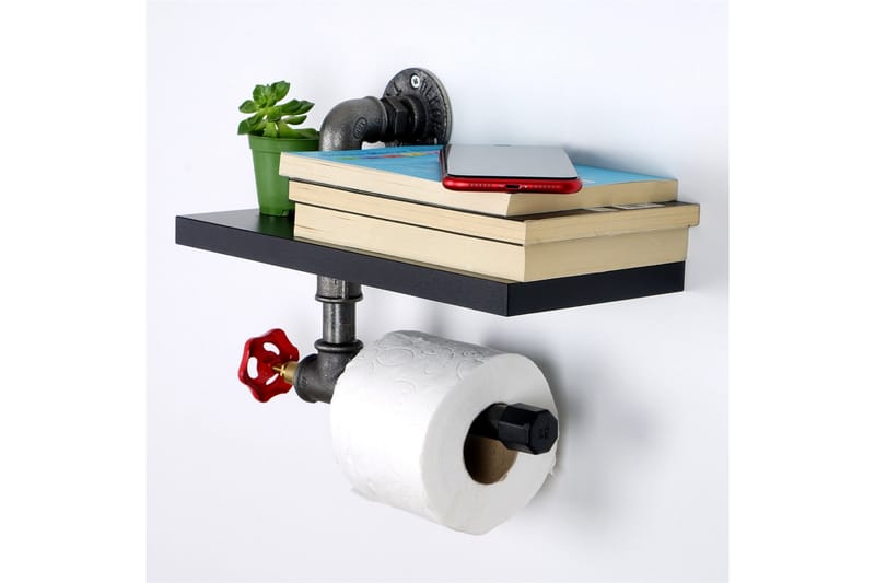Toalettpappershållare Borura 30x14 cm - Svart - Inredning - Badrumsinredning - Toalettpappershållare