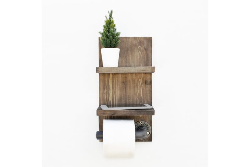 Toalettpappershållare - Valnöt/Mörkgrå - Inredning - Badrumsinredning - Toalettpappershållare