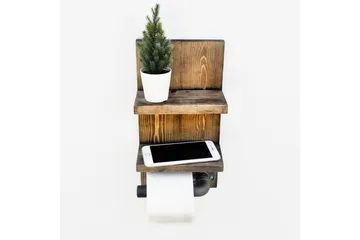 Toalettpappershållare - Valnöt/Mörkgrå - Inredning - Badrumsinredning - Toalettpappershållare