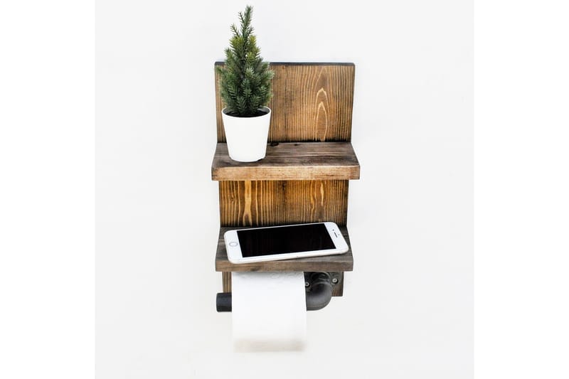 Toalettpappershållare - Valnöt/Mörkgrå - Inredning - Badrumsinredning - Toalettpappershållare