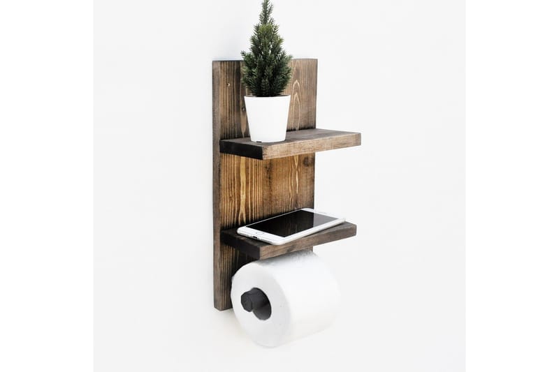 Toalettpappershållare - Valnöt/Mörkgrå - Inredning - Badrumsinredning - Toalettpappershållare