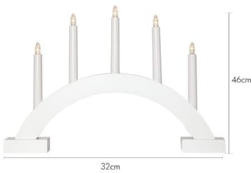 Abbe Stor Adventsljusstake Båge 46 cm - Elljusstake i Trä för Fönster - Vit - Inredning - Dekoration & inredningsdetaljer - Julpynt & juldekoration