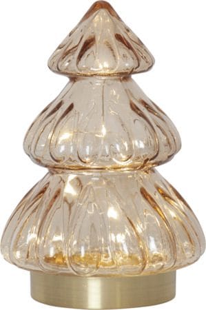 Abete Glasdekoration belysning 12 cm - transparent beige med guldfärgad bas - Inredning - Dekoration & inredningsdetaljer - Julpynt & juldekoration