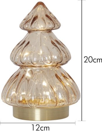 Abete Glasdekoration belysning 12 cm - transparent beige med guldfärgad bas - Inredning - Dekoration & inredningsdetaljer - Julpynt & juldekoration