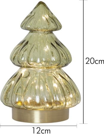 Abete Glasdekoration belysning 12 cm - transparent grön med guldfärgad bas - Inredning - Dekoration & inredningsdetaljer - Julpynt & juldekoration