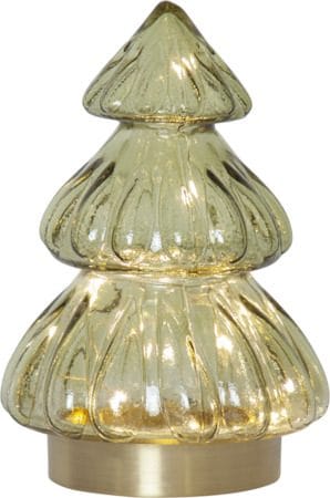 Abete Glasdekoration belysning 12 cm - transparent grön med guldfärgad bas - Inredning - Dekoration & inredningsdetaljer - Julpynt & juldekoration