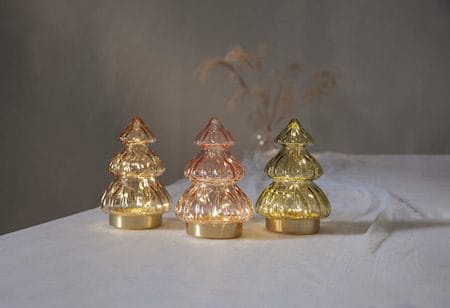 Abete Glasdekoration belysning 12 cm - transparent grön med guldfärgad bas - Inredning - Dekoration & inredningsdetaljer - Julpynt & juldekoration