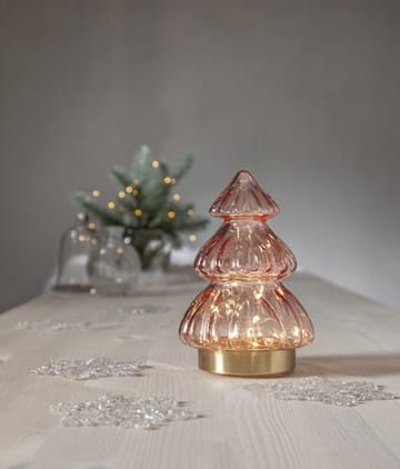 Abete Glasdekoration belysning 12 cm - transparent rosa med guldfärgad bas - Inredning - Dekoration & inredningsdetaljer - Julpynt & juldekoration