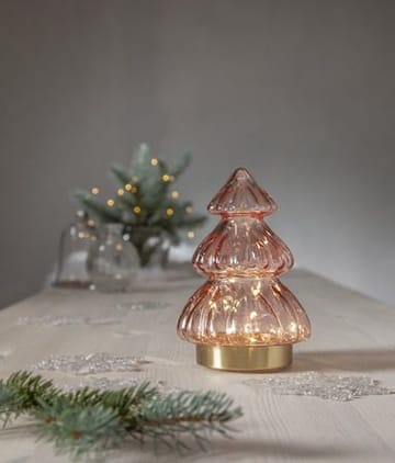 Abete Glasdekoration belysning 12 cm - transparent rosa med guldfärgad bas - Inredning - Dekoration & inredningsdetaljer - Julpynt & juldekoration