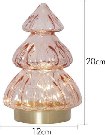 Abete Glasdekoration belysning 12 cm - transparent rosa med guldfärgad bas - Inredning - Dekoration & inredningsdetaljer - Julpynt & juldekoration