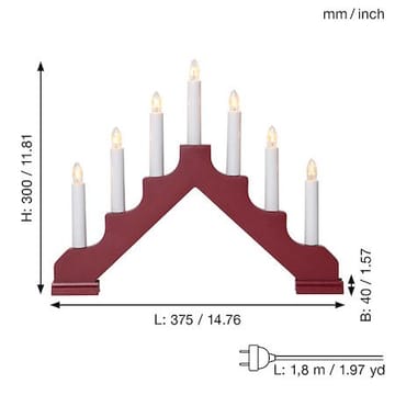 Ada Ljusstake 37.5 cm - röd - Inredning - Dekoration & inredningsdetaljer - Julpynt & juldekoration