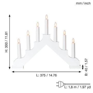 Ada Ljusstake 37.5 cm - vit - Inredning - Dekoration & inredningsdetaljer - Julpynt & juldekoration