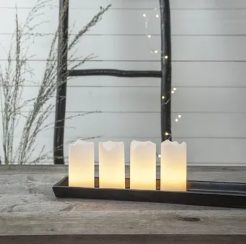 Advent LED Blockljus 4-pack 5 cm - vit - Belysning - Dekorationsbelysning - Dekorationsbelysning inomhus - Batteridrivna ljus