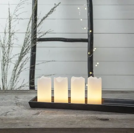 Advent LED Blockljus 4-pack 5 cm, vit