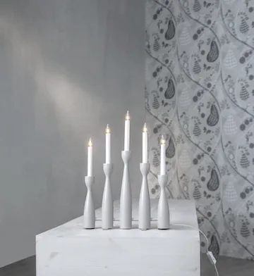 Adventsljusstake Midja 2 35x47 cm 5 ljus E10 - Beige / Vit - Inredning - Dekoration & inredningsdetaljer - Julpynt & juldekoration