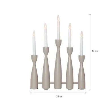 Adventsljusstake Midja 2 35x47 cm 5 ljus E10 - Beige / Vit - Inredning - Dekoration & inredningsdetaljer - Julpynt & juldekoration