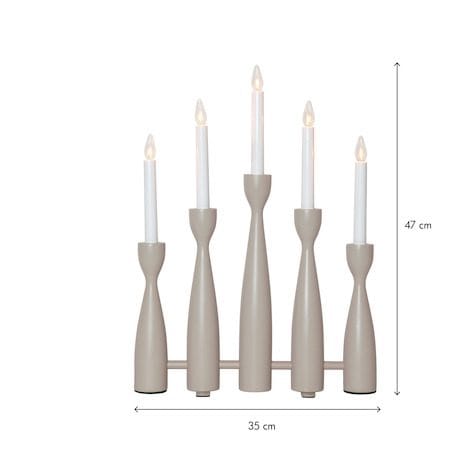 Adventsljusstake Midja 2 35x47 cm 5 ljus E10 - Beige / Vit - Inredning - Dekoration & inredningsdetaljer - Julpynt & juldekoration