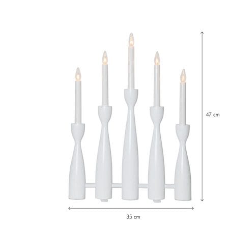 Adventsljusstake Midja 2 35x47 cm 5 ljus E10 - Vit - Inredning - Dekoration & inredningsdetaljer - Julpynt & juldekoration