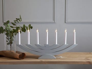Adventsljusstake Navida 60x30 cm Trä 7 ljus E10 - Grå - Inredning - Dekoration & inredningsdetaljer - Julpynt & juldekoration
