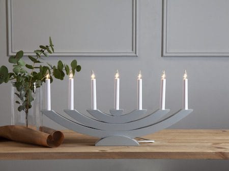 Adventsljusstake Navida 60x30 cm Trä 7 ljus E10 - Grå - Inredning - Dekoration & inredningsdetaljer - Julpynt & juldekoration