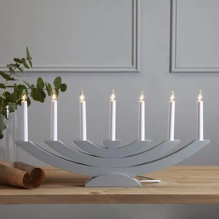 Adventsljusstake Navida 60x30 cm Trä 7 ljus E10 - Grå - Inredning - Dekoration & inredningsdetaljer - Julpynt & juldekoration
