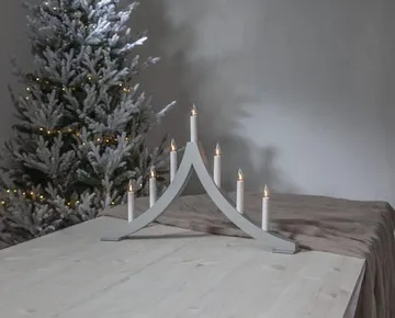 Adventsljusstake Pagod 60x40 cm Trä 7 ljus E10 - Grå - Inredning - Dekoration & inredningsdetaljer - Julpynt & juldekoration