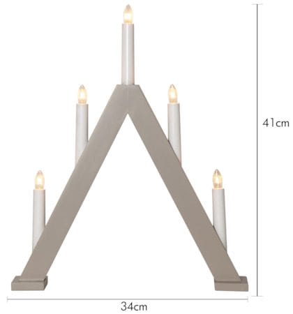 Albo Adventsljusstake 34 cm - Elljusstake i Trä för Fönster - Gråbeige - Inredning - Dekoration & inredningsdetaljer - Julpynt & juldekoration