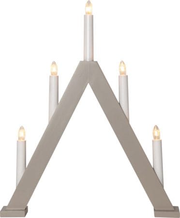 Albo Adventsljusstake 34 cm - Elljusstake i Trä för Fönster, Gråbeige