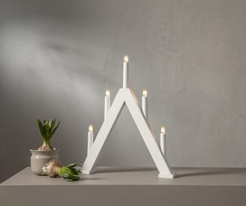 Albo Adventsljusstake 34 cm - Elljusstake i Trä för Fönster - Vit - Inredning - Dekoration & inredningsdetaljer - Julpynt & juldekoration