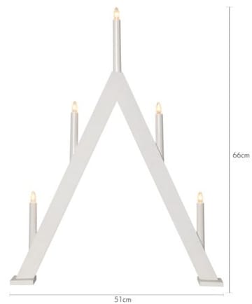 Albo Stor Adventsljusstake 51 cm - Elljusstake i Trä för Fönster - Vit - Inredning - Dekoration & inredningsdetaljer - Julpynt & juldekoration