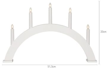 Albo Stor Adventsljusstake Båge 51 cm - Elljusstake i Trä för Fönster - Vit - Inredning - Dekoration & inredningsdetaljer - Julpynt & juldekoration