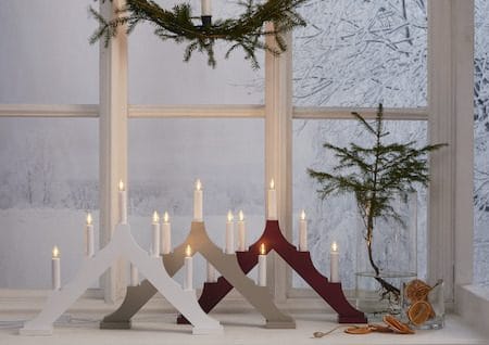 Alma Adventsljusstake 44 cm - Elljusstake i Trä för Fönster - Vit - Inredning - Dekoration & inredningsdetaljer - Julpynt & juldekoration