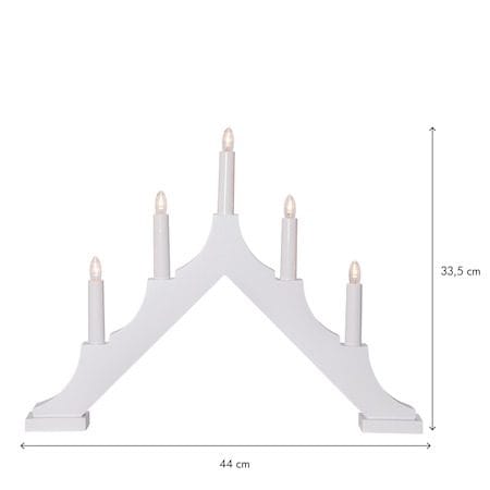 Alma Adventsljusstake 44 cm - Elljusstake i Trä för Fönster - Vit - Inredning - Dekoration & inredningsdetaljer - Julpynt & juldekoration