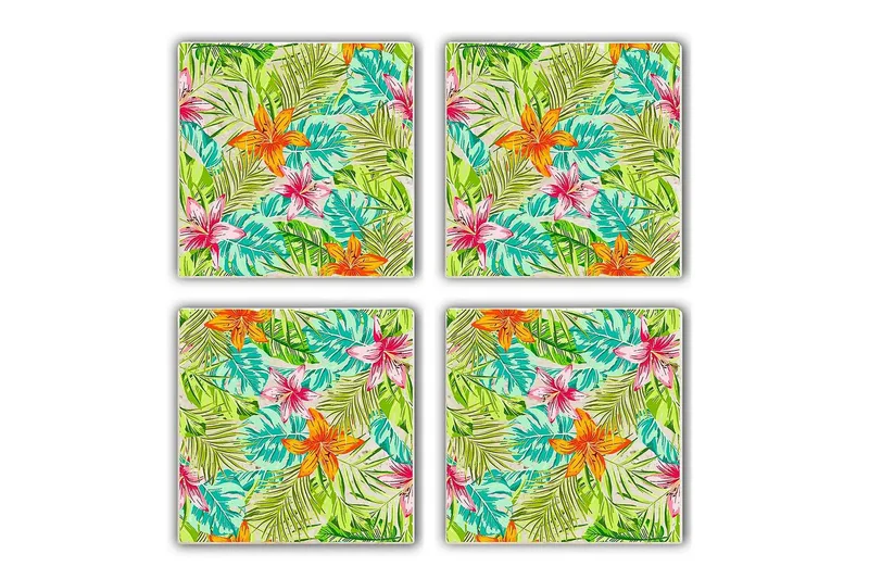 Glasunderlägg 4-pack, Flerfärgad