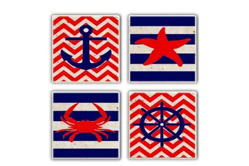 Glasunderlägg 4-pack - Flerfärgad - Inredning - Dekoration & inredningsdetaljer - Bordsdekoration - Glasunderlägg