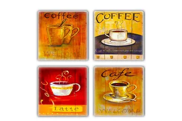 Glasunderlägg 4-pack - Flerfärgad - Inredning - Dekoration & inredningsdetaljer - Bordsdekoration - Glasunderlägg