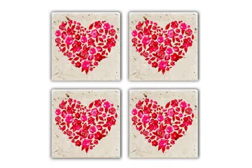 Glasunderlägg 4-pack - Flerfärgad - Inredning - Dekoration & inredningsdetaljer - Bordsdekoration - Glasunderlägg