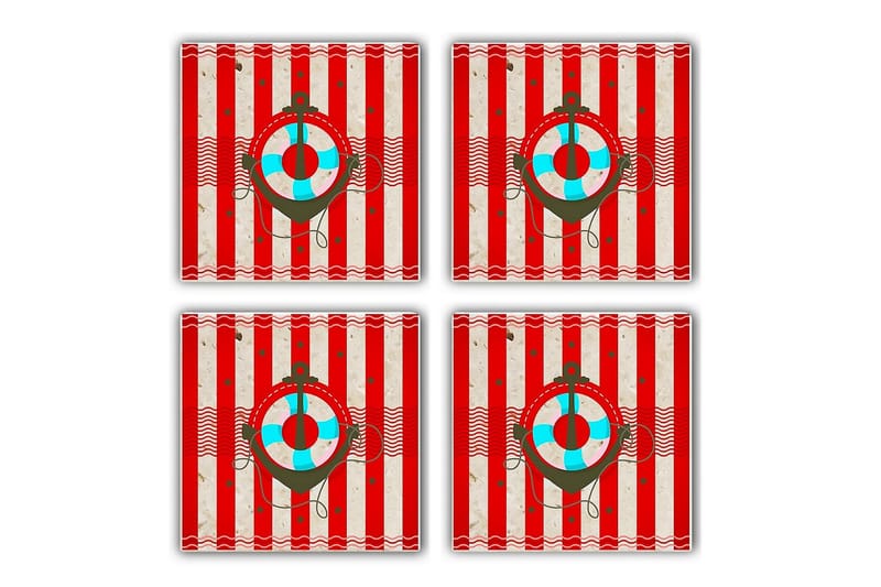 Glasunderlägg 4-pack - Flerfärgad - Inredning - Dekoration & inredningsdetaljer - Bordsdekoration - Glasunderlägg