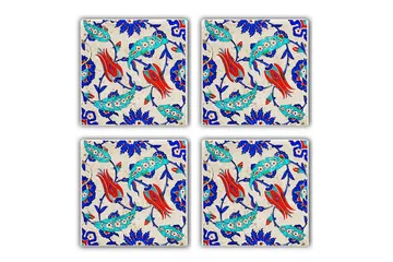 Glasunderlägg 4-pack - Flerfärgad - Inredning - Dekoration & inredningsdetaljer - Bordsdekoration - Glasunderlägg