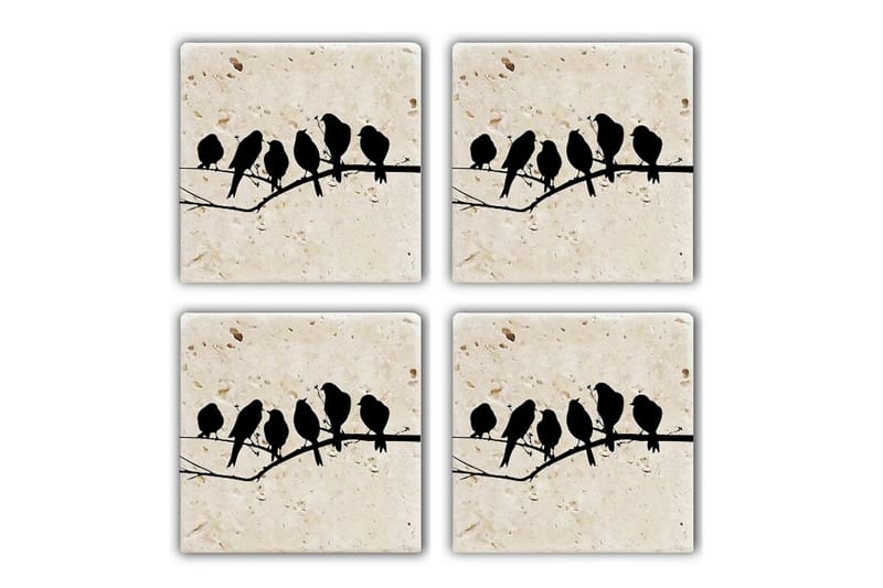 Glasunderlägg 4-pack, Flerfärgad