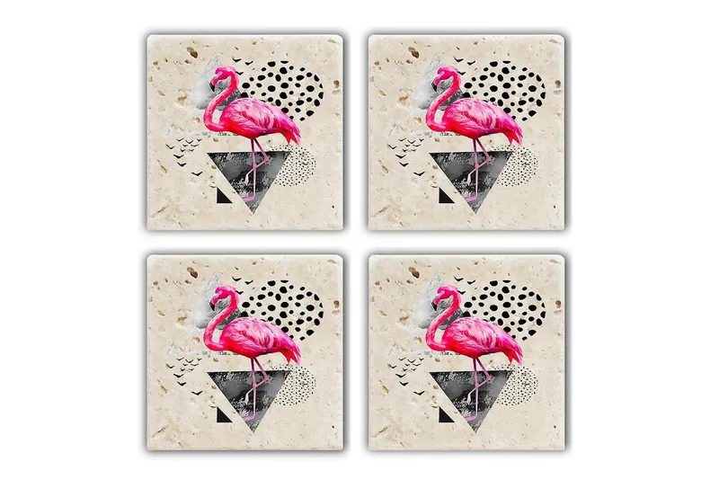 Glasunderlägg 4-pack, Flerfärgad