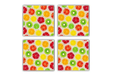 Glasunderlägg 4-pack - Flerfärgad - Inredning - Dekoration & inredningsdetaljer - Bordsdekoration - Glasunderlägg