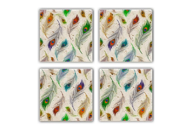 Glasunderlägg 4-pack, Flerfärgad