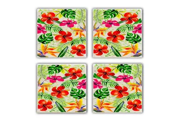 Glasunderlägg 4-pack - Flerfärgad - Inredning - Dekoration & inredningsdetaljer - Bordsdekoration - Glasunderlägg