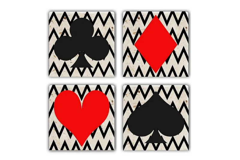 Glasunderlägg 4-pack, Flerfärgad