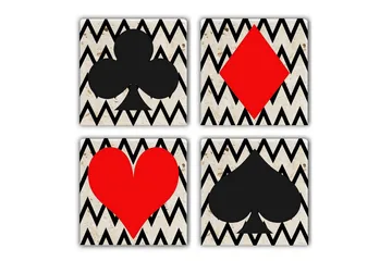 Glasunderlägg 4-pack - Flerfärgad - Inredning - Dekoration & inredningsdetaljer - Bordsdekoration - Glasunderlägg