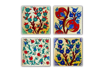 Glasunderlägg 4-pack - Flerfärgad - Inredning - Dekoration & inredningsdetaljer - Bordsdekoration - Glasunderlägg