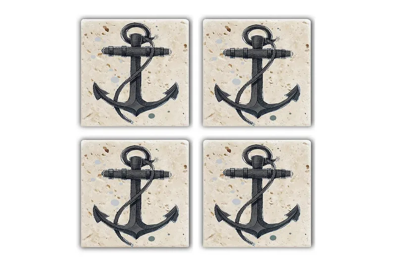 Glasunderlägg 4-pack, Flerfärgad